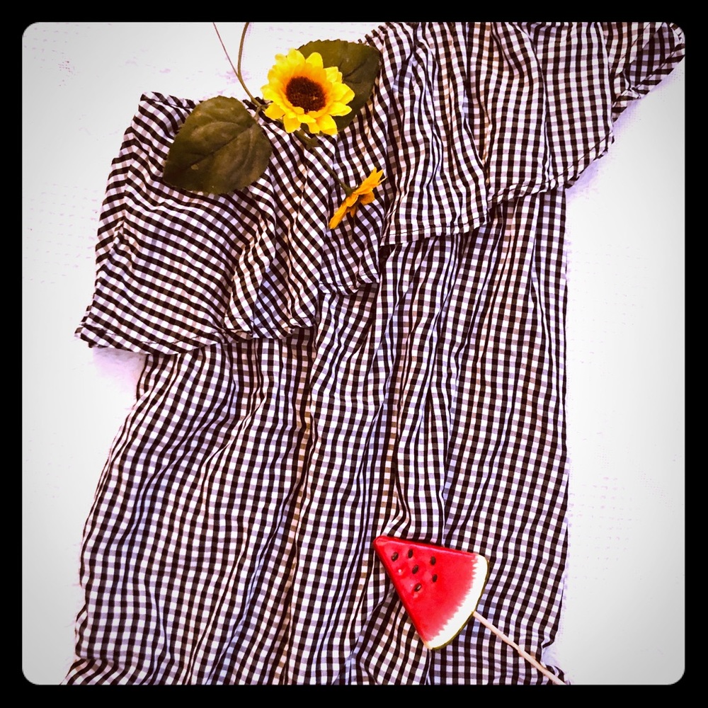 Plaid Off Shoulder Mini Sundress